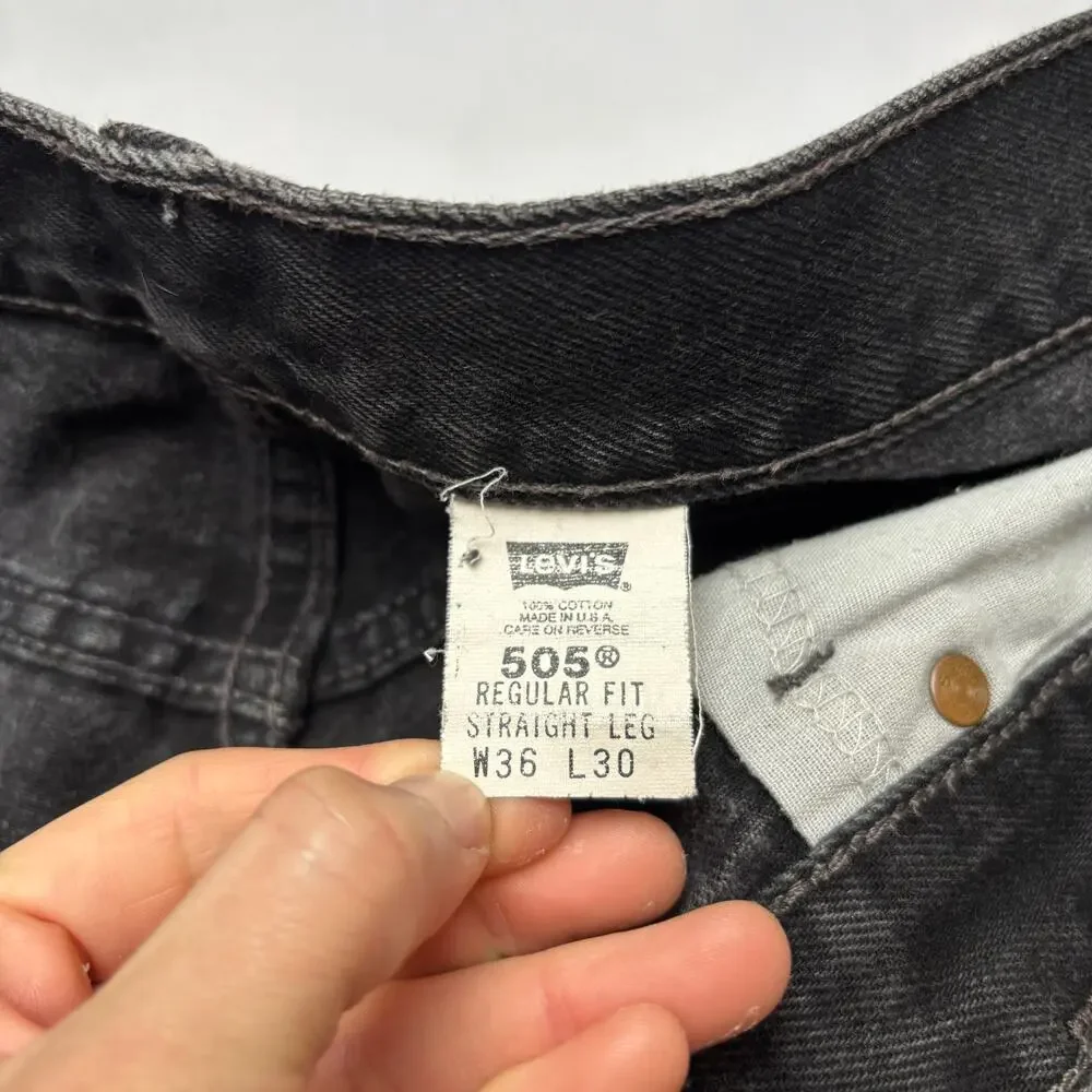 Vintage 90s Levi's 505 Straight Leg Jeans Men's 34x29 Black